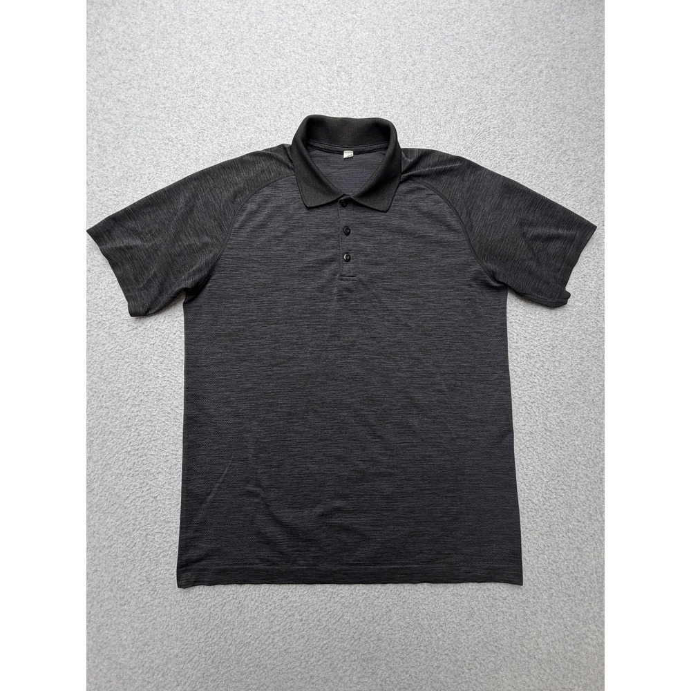 Lululemon Polo Shirt Mens Large Gray Golf Performance Athletic Stretch